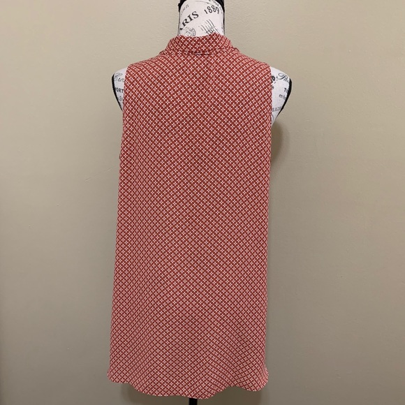 Loft Orange & White Sleeveless Top Size Medium - Picture 5 of 8